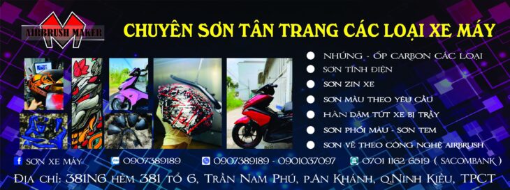 BẢNG GIÁ SƠN DÀN ÁO CÁC DÒNG XE MÁY