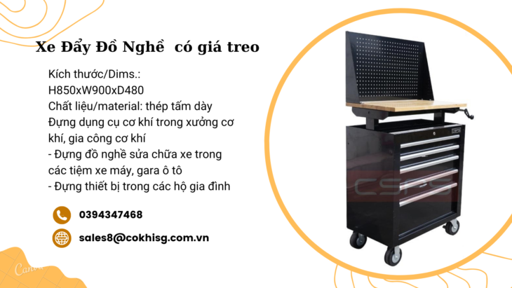 XE ĐẨY ĐỒ NGHỀ CÓ GIÁ TREO
