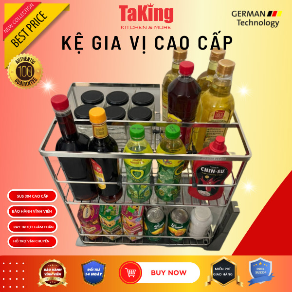 Kệ gia vị SUS 304, độ bền cao, bề mặt điện hóa TaKing