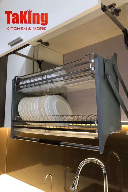 Kệ chén bát nan dẹt SUS 304 cao cấp, thiết kế sang trọng, bề mặt điện hóa TaKing