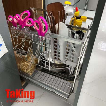 Kệ dao thớt đa năng SUS 304 cao cấp TaKing, bề mặt điện hóa, màu sắc xước mờ