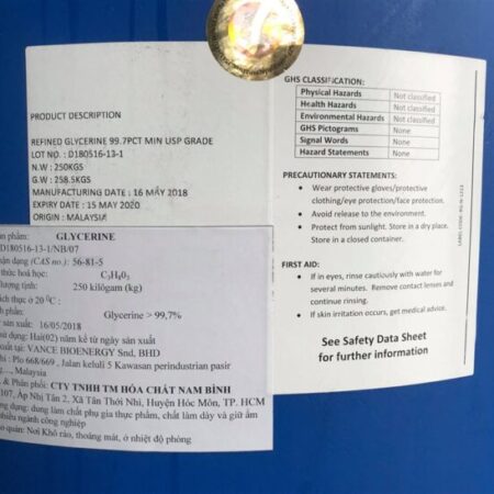 GLYCERINE, Chất Tạo ngọt thực phẩm, C3H8O3, propantriol, Số CAS: 56-81-5 GLYCERINE, Chất Tạo ngọt thực phẩm, C3H8O3, propantriol, Số CAS: 56-81-5