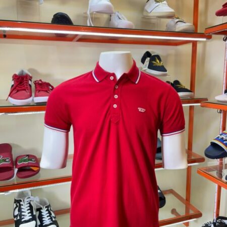 Áo PoLo Gai Đỏ Cổ Viền Trắng Xanh Diesel