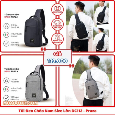 Túi Đeo Chéo Nam Size Lớn DC112 – Praza Túi Đeo Chéo Nam Size Lớn DC112 – Praza