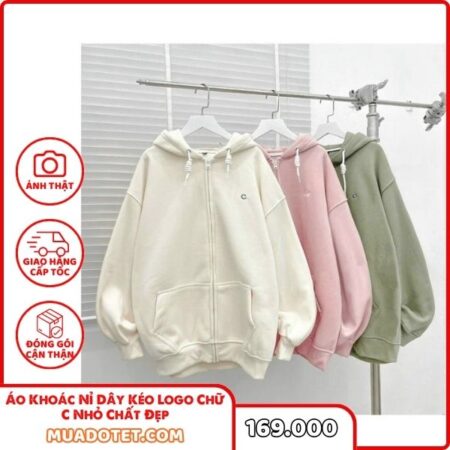 Áo Khoác Nỉ Dây Kéo Logo Chữ C Nhỏ Chất Đẹp – Be Yourself Áo Khoác Nỉ Dây Kéo Logo Chữ C Nhỏ Chất Đẹp – Be Yourself