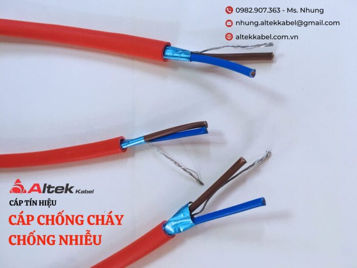 Cáp tín hiệu 2 lõi chống cháy chống nhiễu+E Altek Kabel