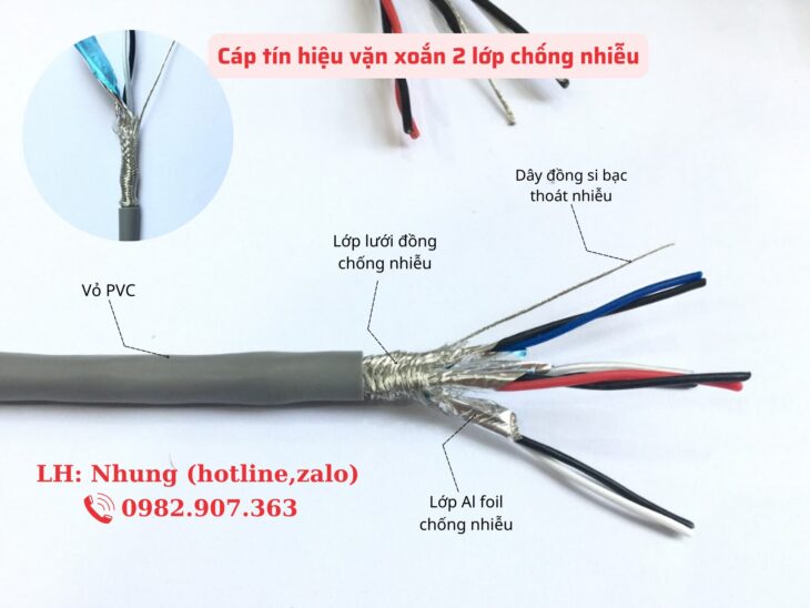 Cáp tín hiệu 2 lớp chống nhiễu (Al foil+lưới đồng đan) Altek Kabel