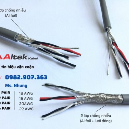 Cáp tín hiệu vặn xoắn bọc chống nhiễu từng cặp