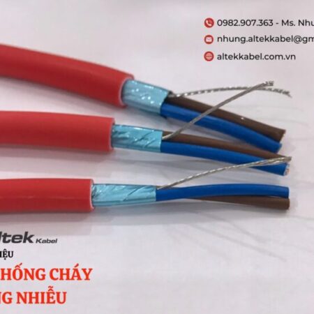Cáp chống cháy chống nhiễu 2 lõi tiết diện 1.0mm2, 1.5mm2, 2.5mm2