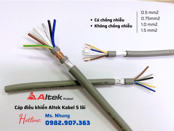 Cáp điều khiển 5 lõi Altek Kabel nhập khẩu phân phối độc quyền