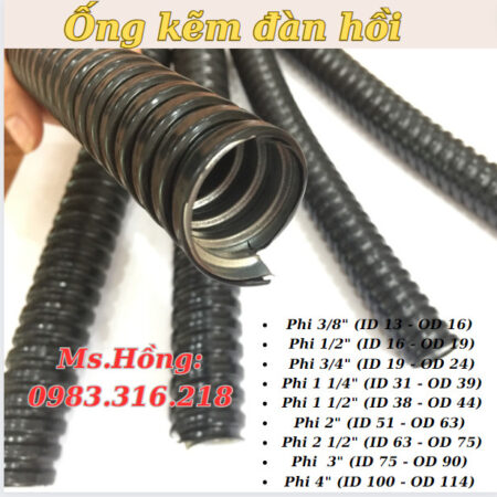 Ống kẽm đàn hồi bảo vệ dây điện
