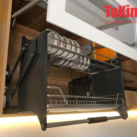 Kệ bát đĩa nâng hạ OVAL độc đáo, cao cấp, hiện đại, sang trọng TaKing