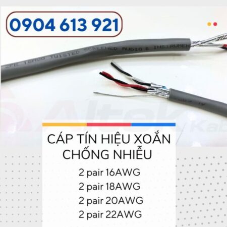 Cáp xoắn tín hiệu chống nhiễu / Twisted pair shield Cable 18AWG Altek Kabel