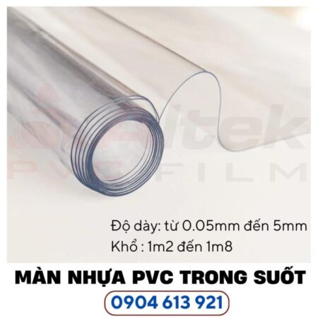 Màng nhựa PVC dẻo trong suốt độ dày 5mm khổ 1m2 Màng nhựa PVC dẻo trong suốt độ dày 5mm khổ 1m2