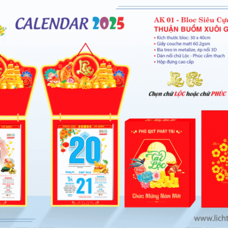 Mẫu Lịch Bloc Đại Đẹp Nhất Năm 2025 – Cùng Mua Ngay