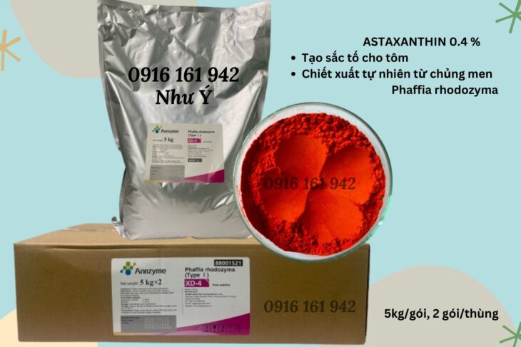PHAFFIA RHODOZYMA – Astaxanthin tự nhiên, tạo sắc tố, tạo màu cho tôm