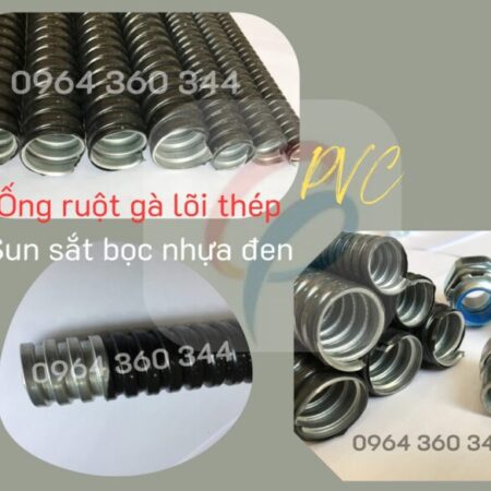 Ống ruột gà, ống luồn dây lõi thép bọc nhựa PVC đen Ống ruột gà, ống luồn dây lõi thép bọc nhựa PVC đen