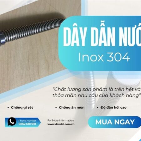 Dây dẫn nước nóng lạnh vòi lavabo, Dây cấp nước inox chịu nhiệt, Dây dẫn nước mềm, Dây nước ruột gà