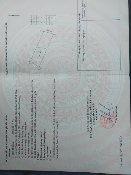 !! HÀNG HIẾM SIÊU HỜI ** BÁN LÔ ĐẤT KINH DOANH SẦM UẤT TRỤC ĐƯỜNG 302, TAM HỢP, BÌNH XUYÊN, VĨNH