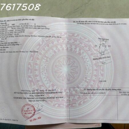 Đất Mặt Tiền Đường ĐX 16m Đối Diện Cổng Trường Học Cấp 1 cấp 2 – P.Phú Chánh, TP. Tân Uyên