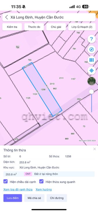 Bán đất chính chủ 246m², đường DT 830B, Long Định, Cần Đước, giá 1.55 tỷ