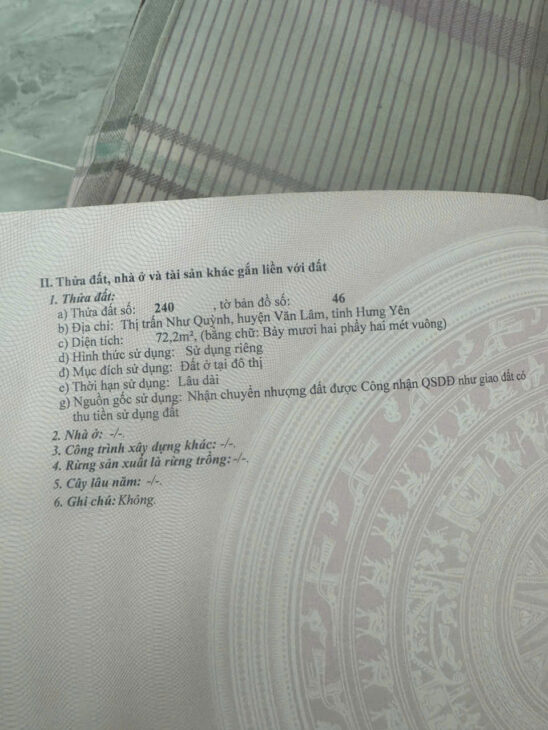 Cần bán 72m trục chính thị trấn Như Quỳnh, Văn Lâm, Hưng Yên, Kinh doanh, buôn bán