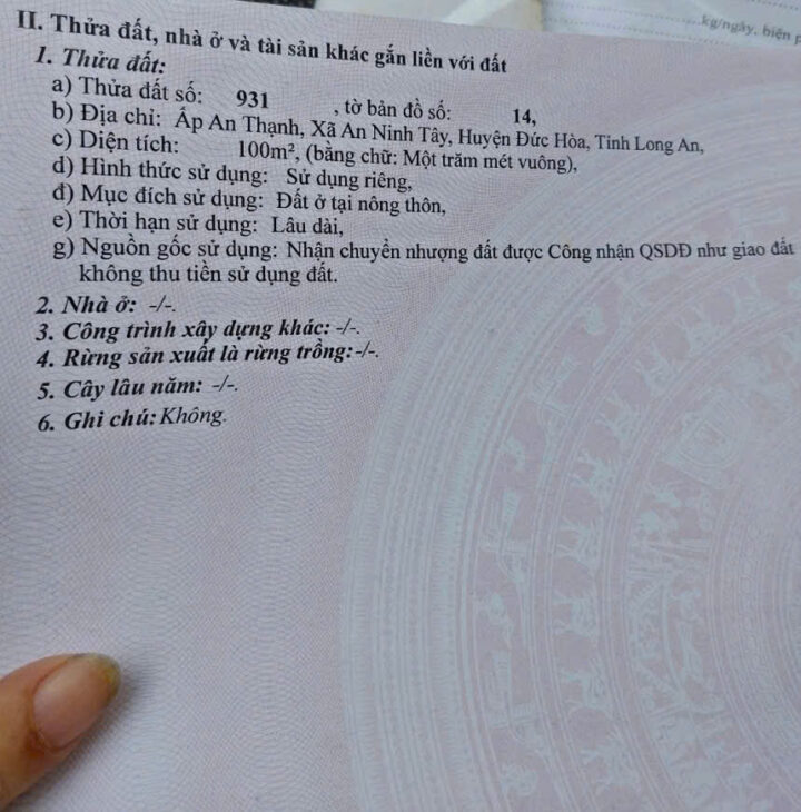 NHÀ ĐẸP CHÍNH CHỦ – GIÁ Tốt – Vị Trí Đẹp Tại : Ấp An Thạnh – Xã An Ninh Tây – Huyện Đức Hòa – Tỉnh