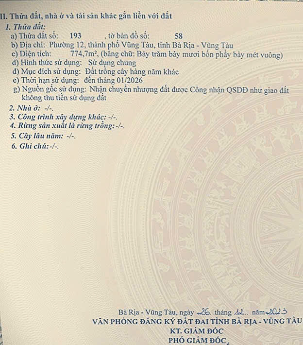 ĐẤT ĐẸP CHÍNH CHỦ – GIÁ Tốt – Vị Trí Tại : Phường 12 – Thành Phố Vũng Tàu – Tỉnh Bà Rịa Vũng Tàu