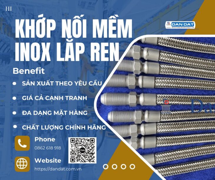 Khớp Nối Mềm Inox Lắp Ren| Khopnoimem, Khớp nối mềm inox lắp rắc co