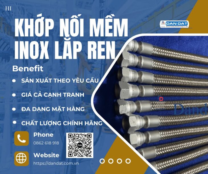 Khớp Nối Mềm Inox Lắp Ren| Khopnoimem, Khớp nối mềm inox lắp rắc co