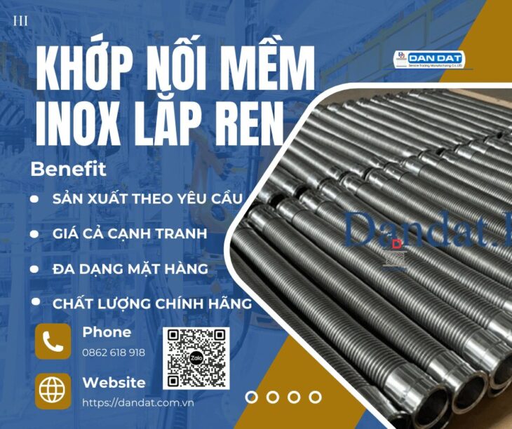 Khớp Nối Mềm Inox Lắp Ren| Khopnoimem, Khớp nối mềm inox lắp rắc co