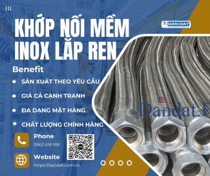 Khớp Nối Mềm Inox Lắp Ren| Khopnoimem, Khớp nối mềm inox lắp rắc co