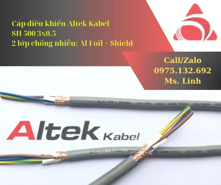 Cáp điều khiển 2 lớp chống nhiễu Altek Kabel 3×0.5mm2