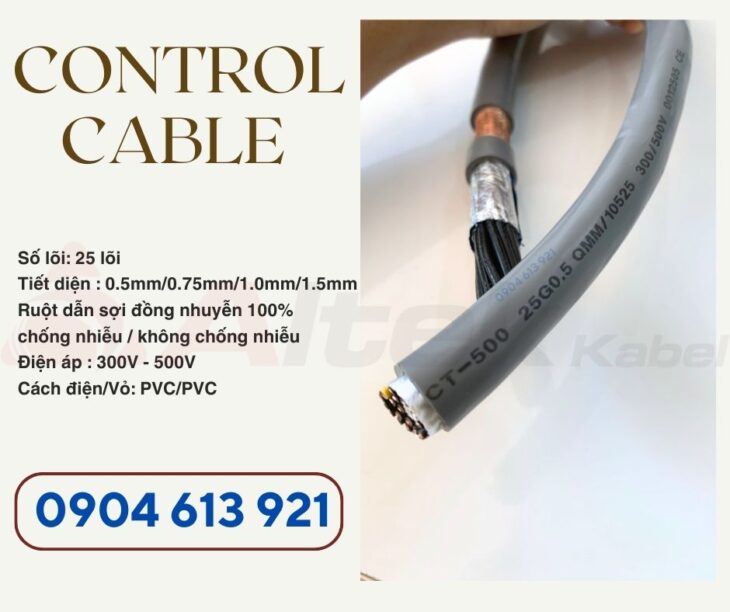 Cáp điện 25 lõi, cáp tín hiệu 25×1.0mm Altek Kabel
