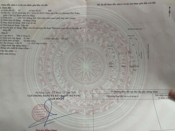 Bán lô góc đắc địa vừa ở vừa kinh doanh 151m,7m mặt tiền đường Dương Loan,Hòa Xuân,Cẩm Lệ,Đà Nẵng