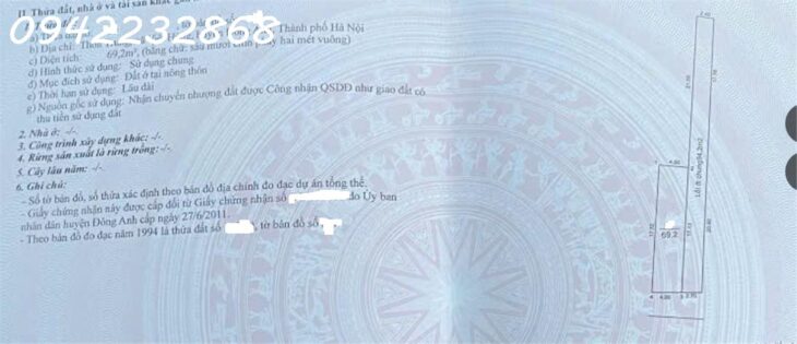 Bán 69.2m2 lô góc đất thôn Trung xã Việt Hùng huyện Đông Anh kinh doanh tốt