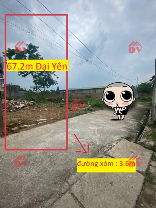 GIÁ 1,760 TỶ ĐẤT ĐẠI YÊN-CHƯƠNG MỸ D/T:67,2M