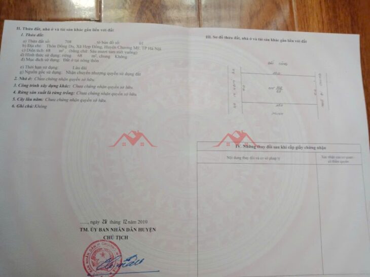 GIÁ 2TY850 ĐẤT TẠI HỢP ĐỒNG-CHƯƠNG MỸ D/T:68M