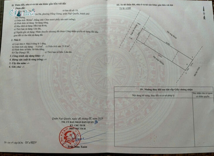 Bán đất mặt ngõ tuyến 2 An Đà, 90m ngang 4.5 – ô.tô ra vào – Giá 51 tr/m