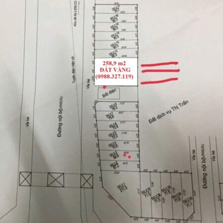 BÁN 258,9M2 TRONG KHU ĐẤT ĐẤU GIÁ HOÀI ĐỨC GIÁP QL32