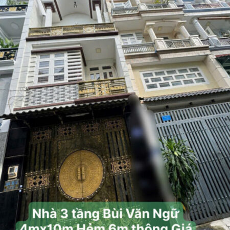 Bán Nhà 3 tầng đường BÙI VĂN NGỮ, phường Hiệp Thành, Q12, dt 39,2m2 (4mx10m) Hẻm 6m thông Giá 4,3Tỷ