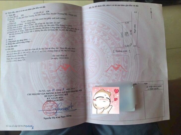 SIÊU PHẨM GIÁ 2,1 TỶ ĐẤT TẠI TT XUÂN MAI-CHƯƠNG MỸ D/T:72,1M