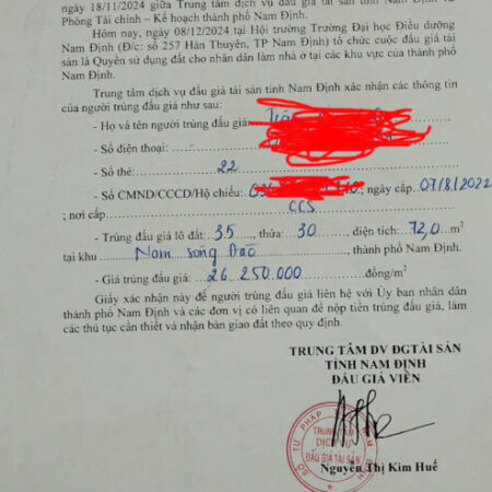 Bán lô đô thị nam sông đào lô 35 thửa30