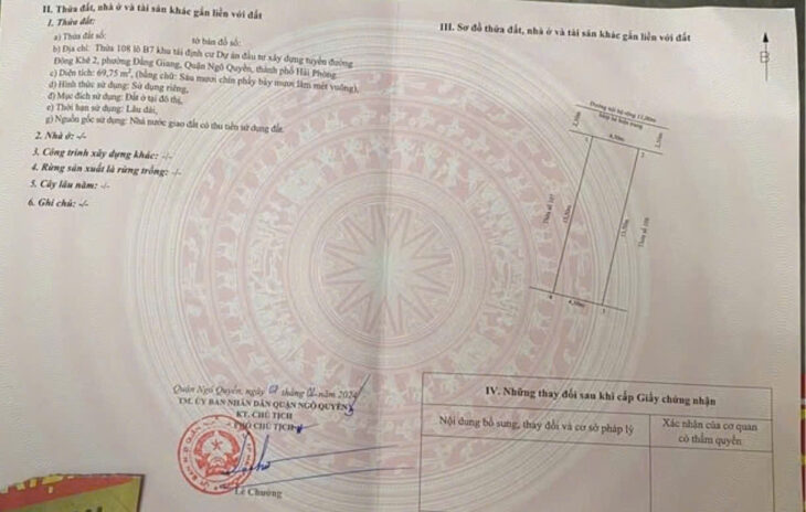 Bán đất Tái định cư Cây Đa, 70m, ngang 4.5, hướng Đông Bắc, Giá 69 tr/m, gần Văn Cao