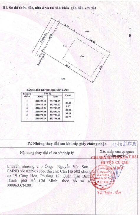 CHÍNH CHỦ KẸT TIỀN CẦN BÁN MIẾNG ĐẤT DT 1852,6M2 TẠI TÂN THẠNH ĐÔNG CỦ CHI