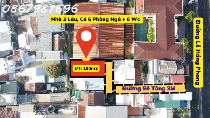 Bán hoặc Cho Thuê Nhà 3 Tầng Hẻm Lê Hồng Phong, Nha Trang – 6 Phòng Ngủ, Giá 28 Triệu/m²