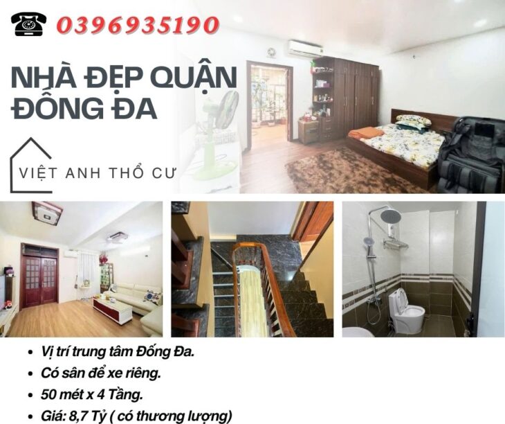 Bán nhà Hào Nam Đống Đa, Có Sân Để Xe, Lõi Đống Đa, 50mx4T, Giá: 8,7 Tỷ, Lh: 0396935190.