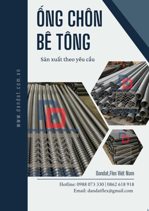 Ống bê tông, Ống thép chôn bê tông DN80, Ống mềm chịu nhiệt đàn hồi, Ruột gà sắt lõi thép dày 0.6mm