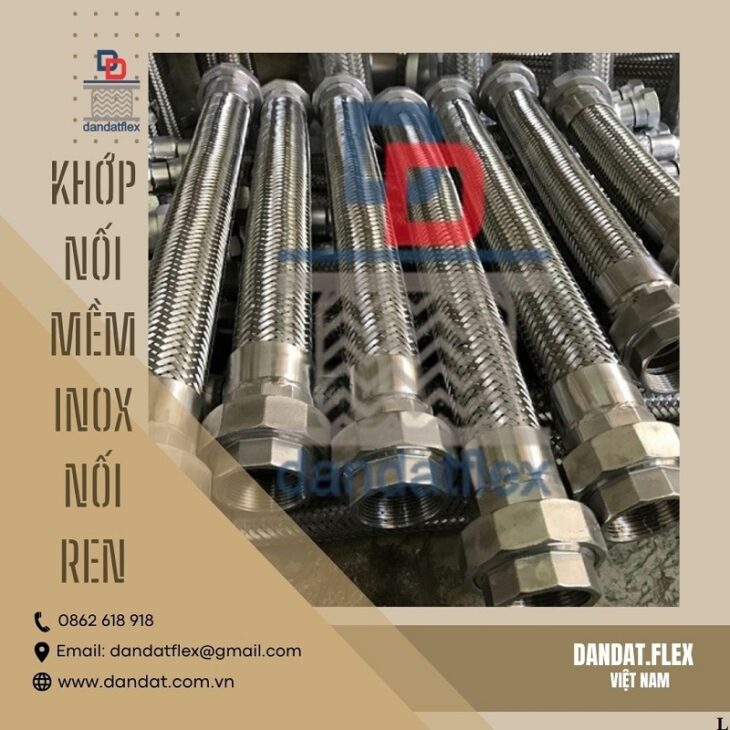 Ống dầu thủy lực, ống mềm inox 304 nối ren, ống nối mềm inox, ống mềm công nghiệp dẫn hóa chất