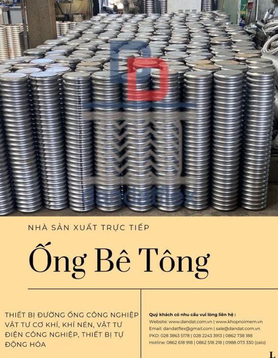 Ống bê tông, Ống thép chôn bê tông DN80, Ống mềm chịu nhiệt đàn hồi, Ruột gà sắt lõi thép dày 0.6mm